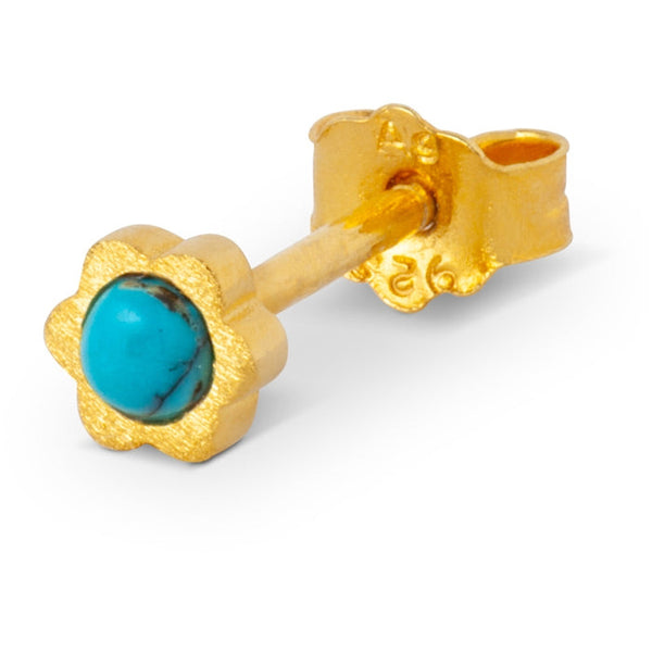 Single Stud Gold Plated Turquoise Earring