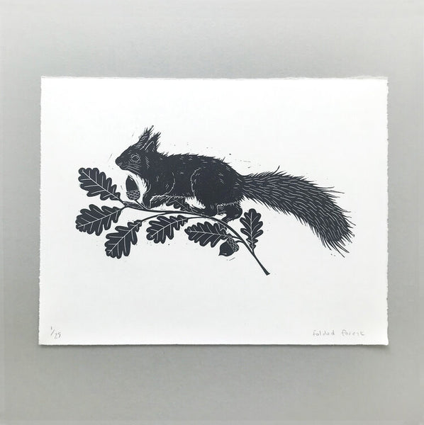 Folded Forest Squirrel I Print