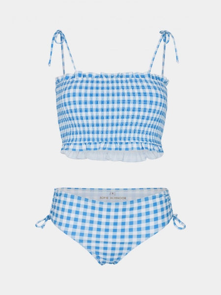 Blue And White Gingham Check Bikini