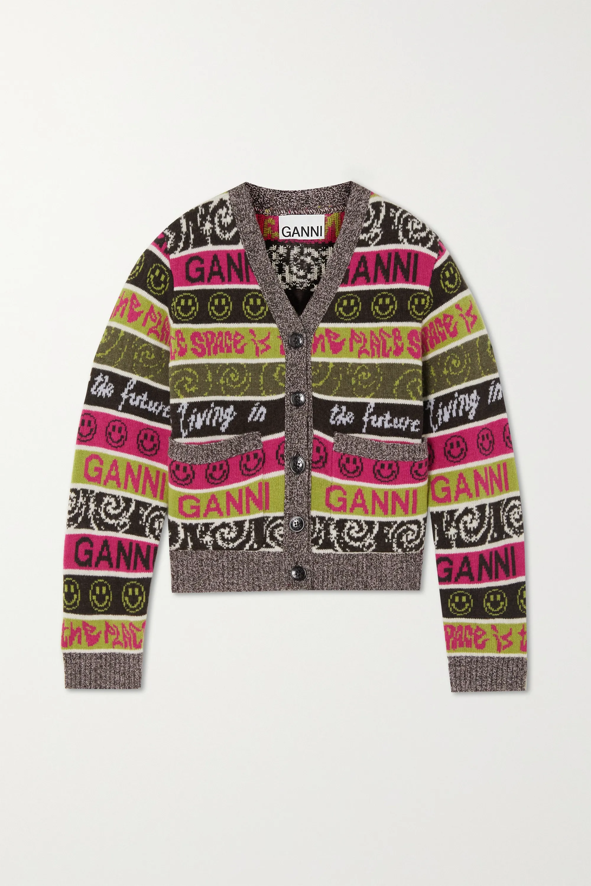Ganni Wool Mix Knit Cardigan