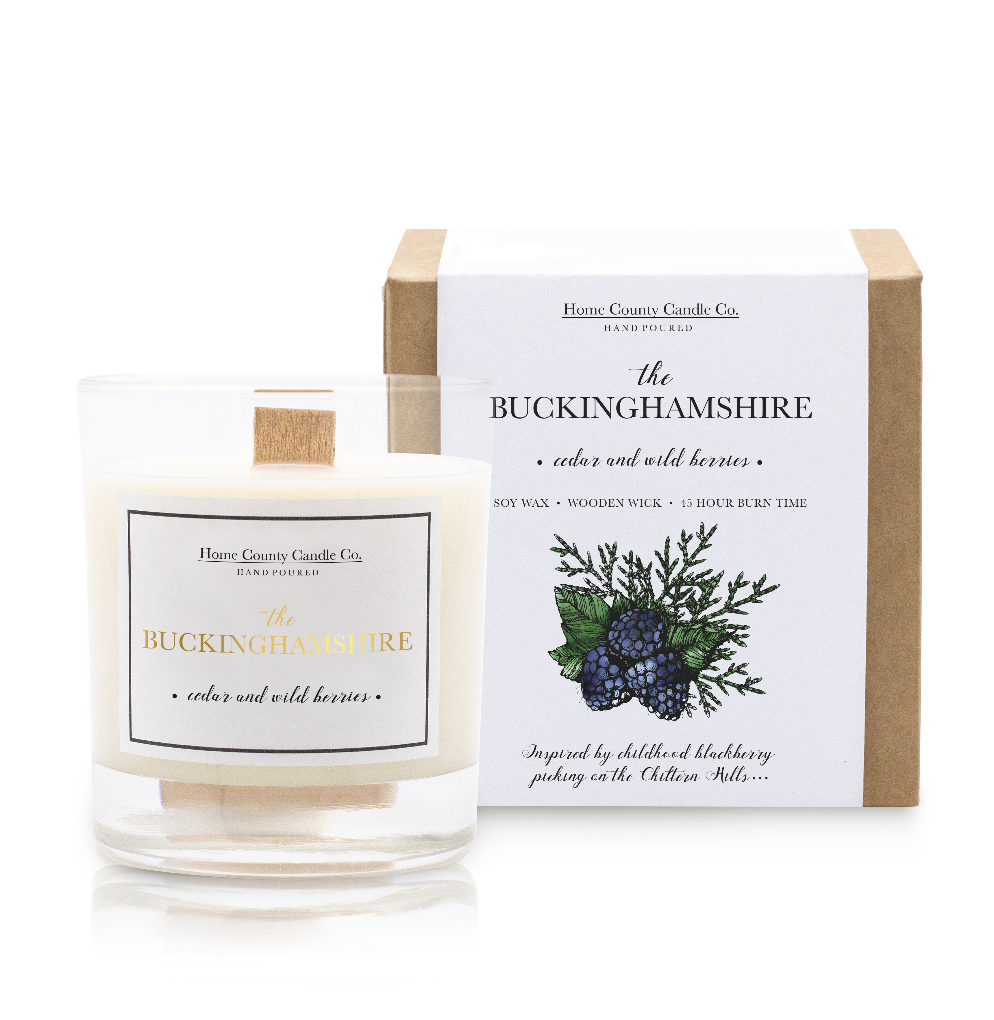 Home County Candle The Buckinghamshire Cedar and Wild Berries Candle
