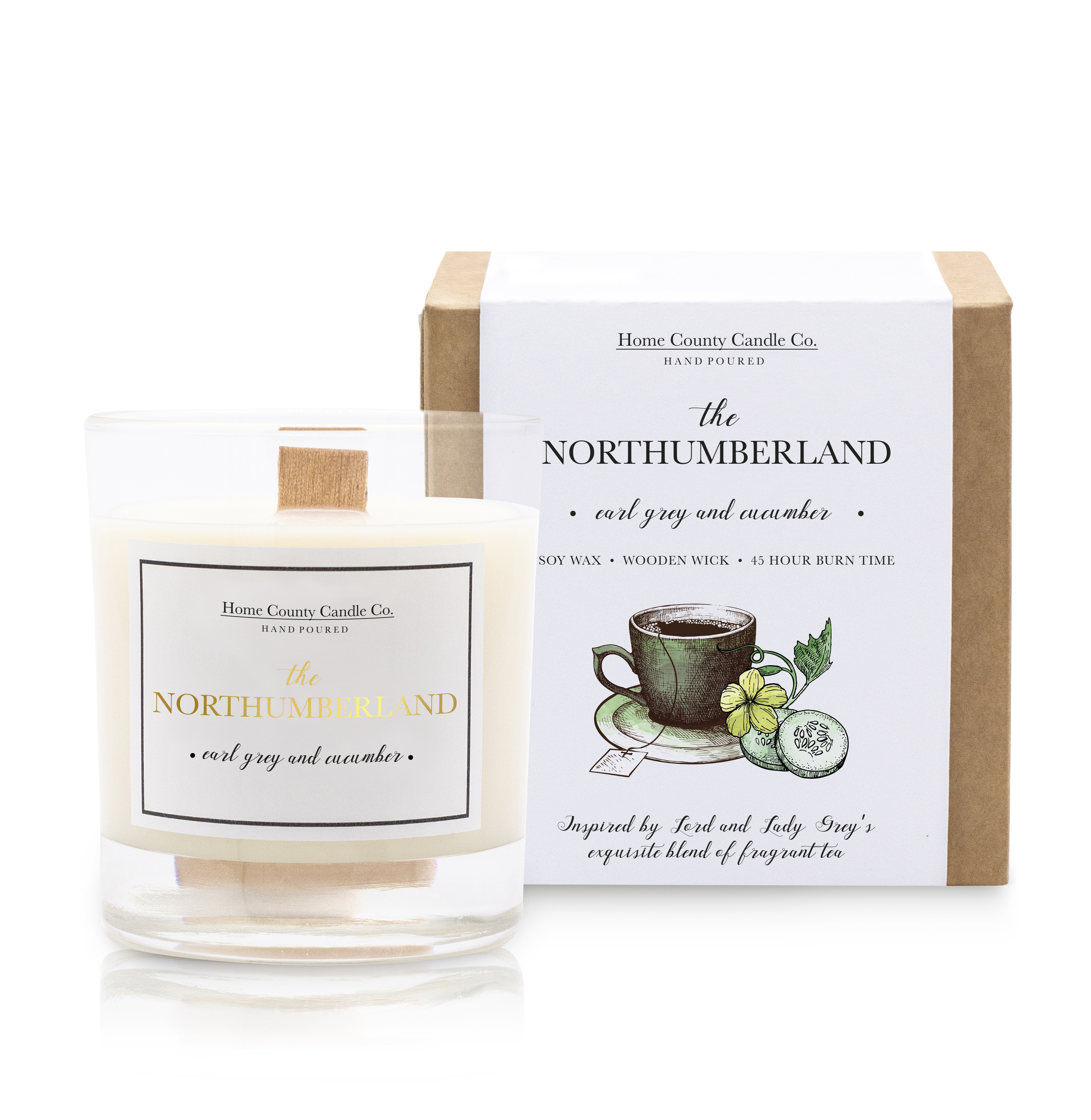 Home County Candle The Northumberland Earl Grey and Cucumber Candle