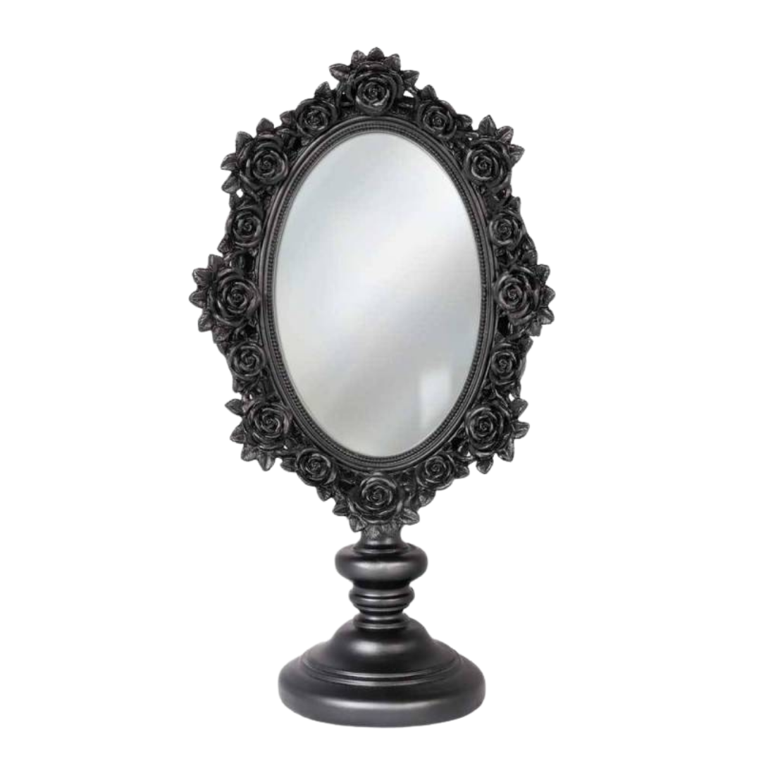 &Quirky Black Rose Dressing Table Mirror