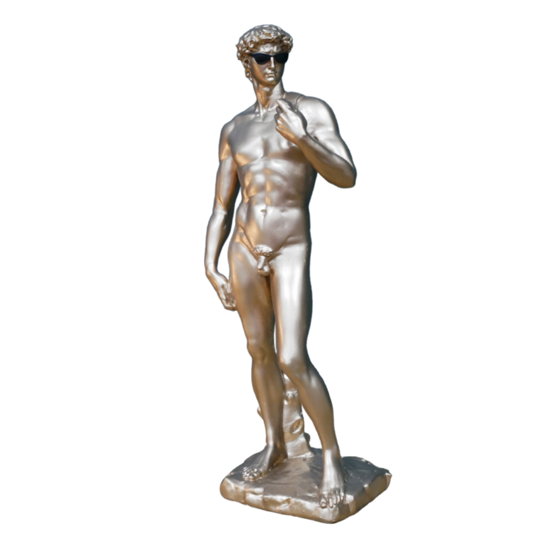 &Quirky Gold Cool Dude David Statue
