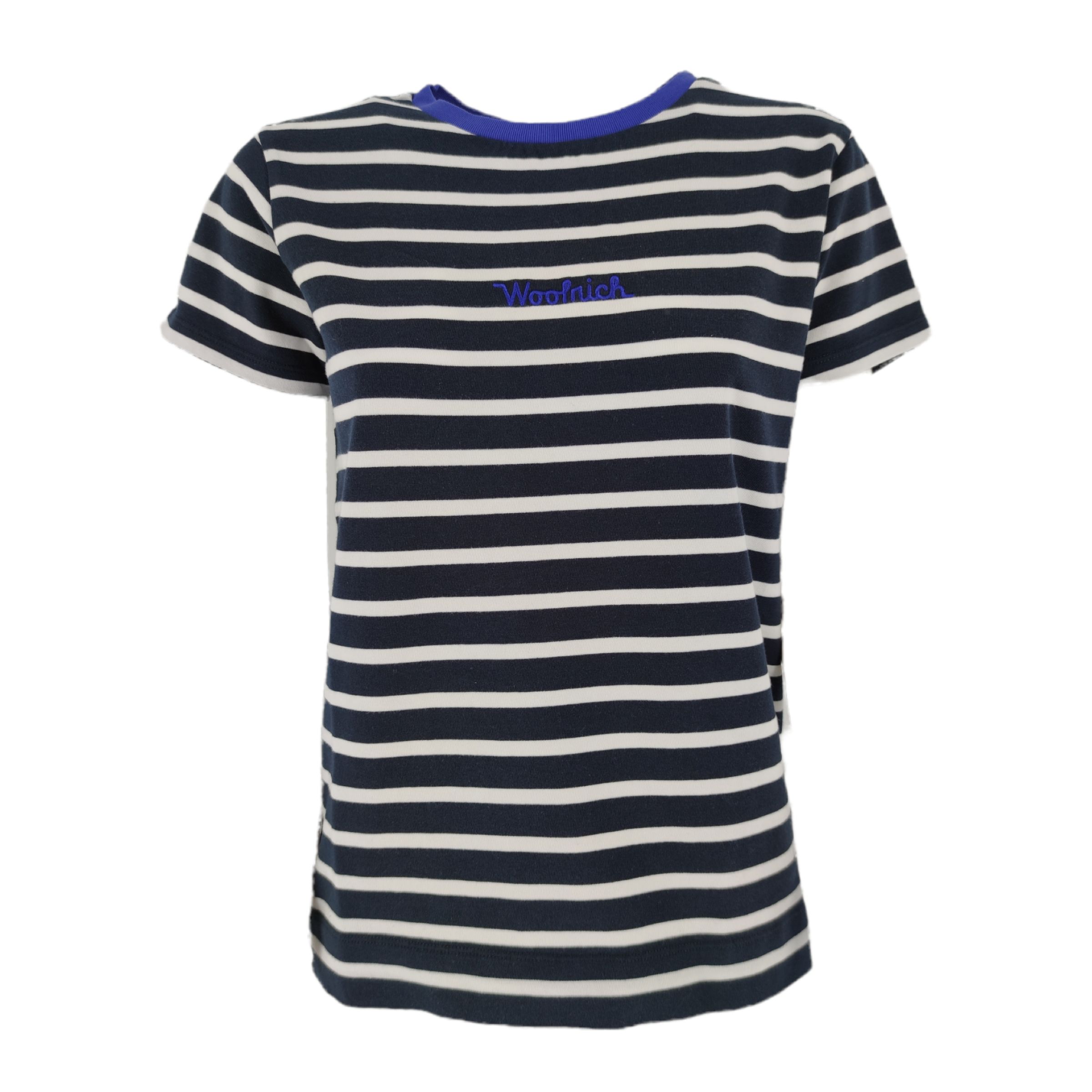 Woolrich T-Shirt Striped Jersey Donna Melton Blue Stripe