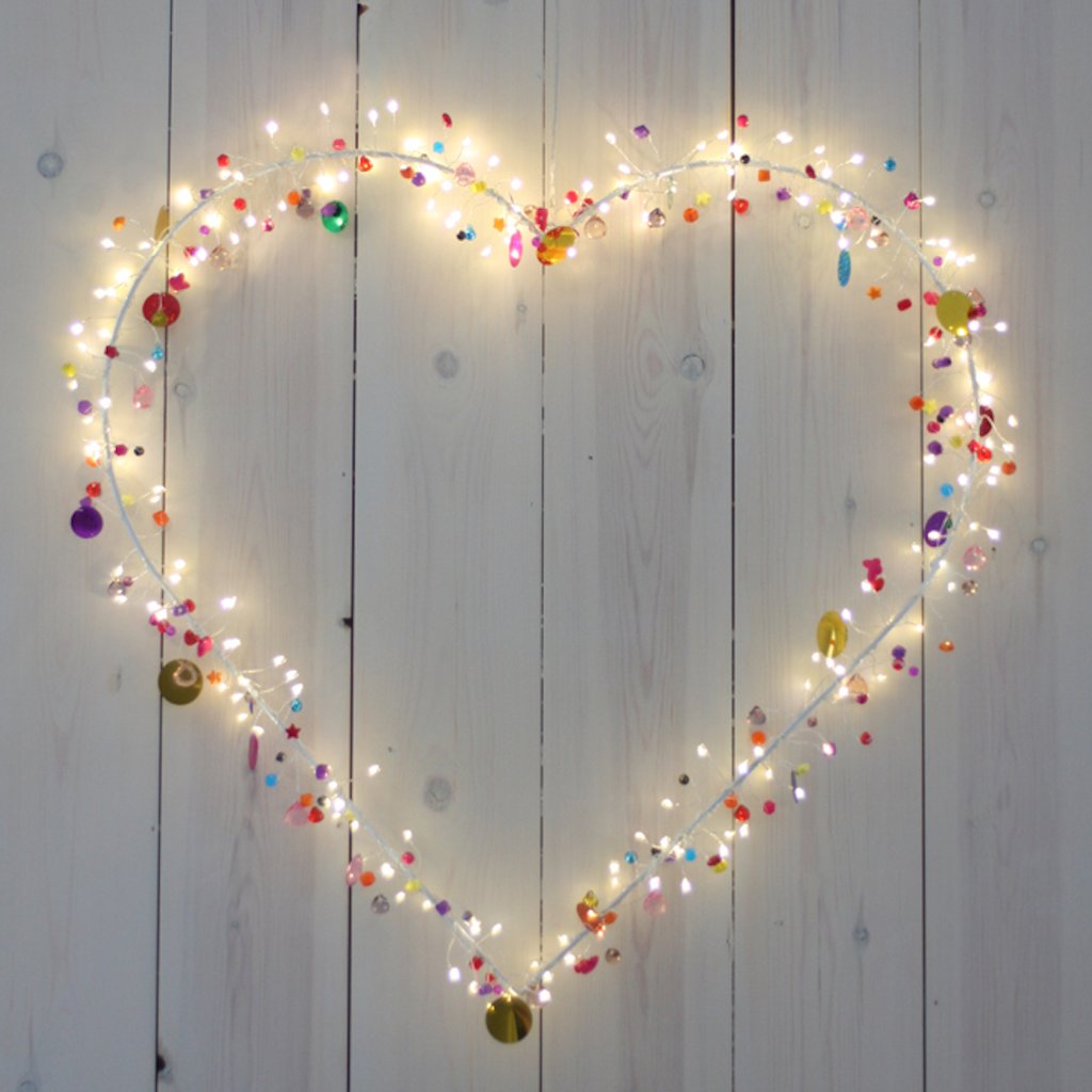Lightstyle London Folklore Heart Light Ornament 40cm, Battery Powered