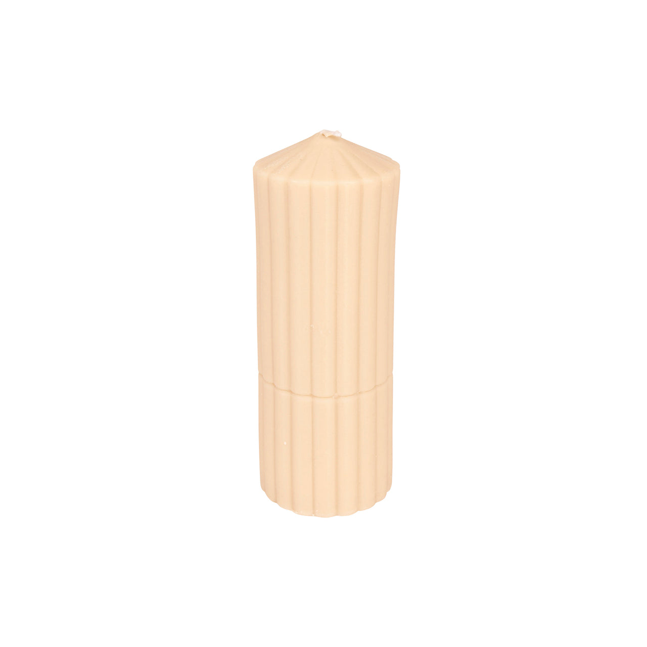 Ribbed Pillar Soy Candle in Ivory - 18cm Long