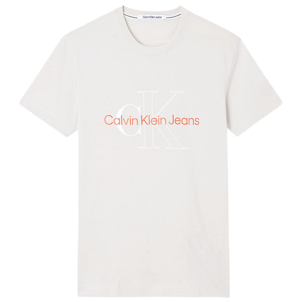 Calvin Klein Two Tone Monogram T-Shirt - Eggshell