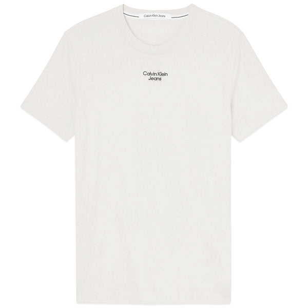 Calvin Klein Stacked Logo T-Shirt - Eggshell