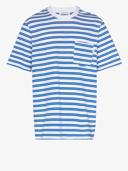 Woodwood  Bobby Striped T-Shirt - Bright Blue