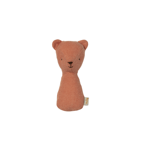 Coral Teddy Lullaby Rattle