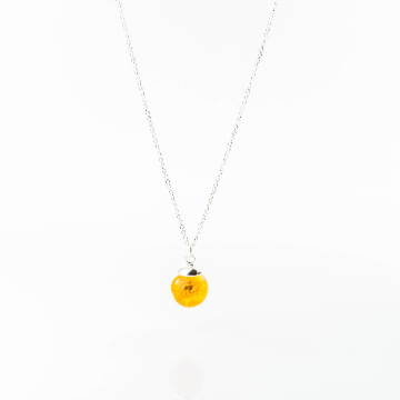 Botanic Isles Buttercup Resin Sphere Silver Necklace
