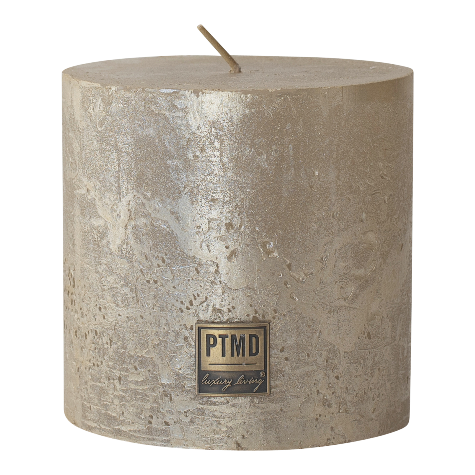 PTMD 10 x 10cm Metallic Gold Block Candle