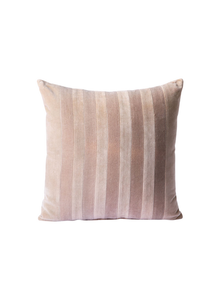 HKliving Striped Velvet Cushion Beige/Liver