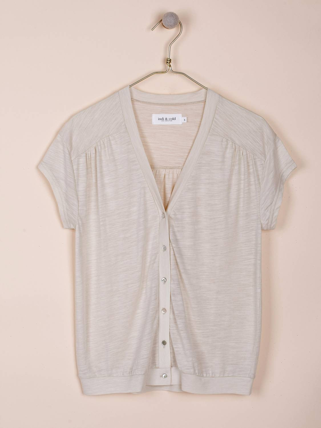 Buttoned T Shirt - Ecru