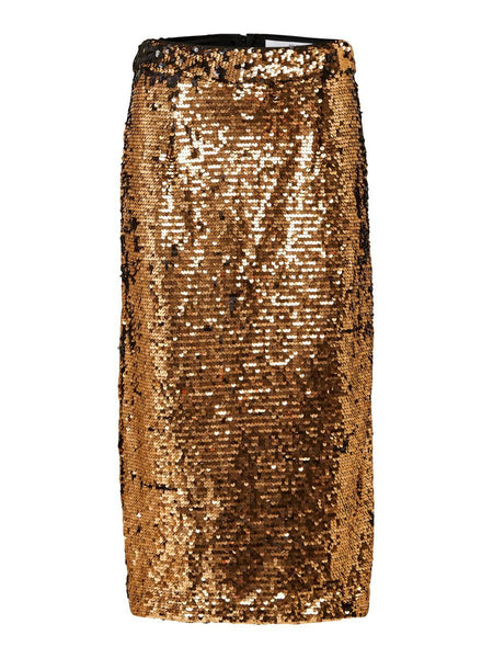 Trouva: Rosaline Copper Sequinned Skirt
