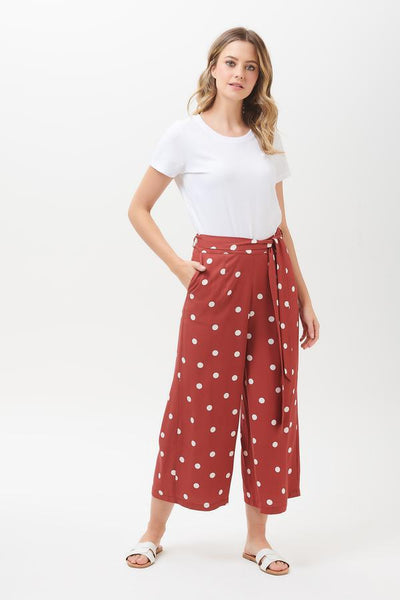 MintTeaBoutique Sugarhill Brighton Ottillie Polka Cropped Wide Leg Trousers