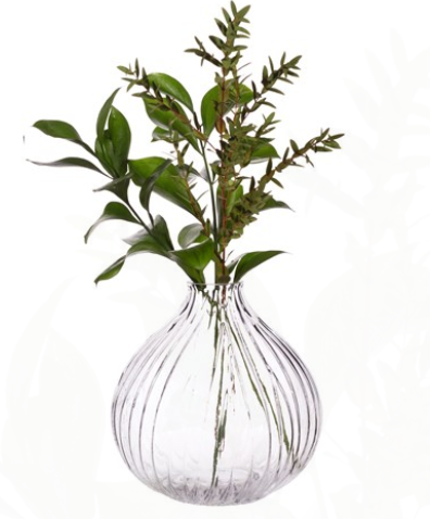 Mint Tea Boutique Fluted Round Glass Vase