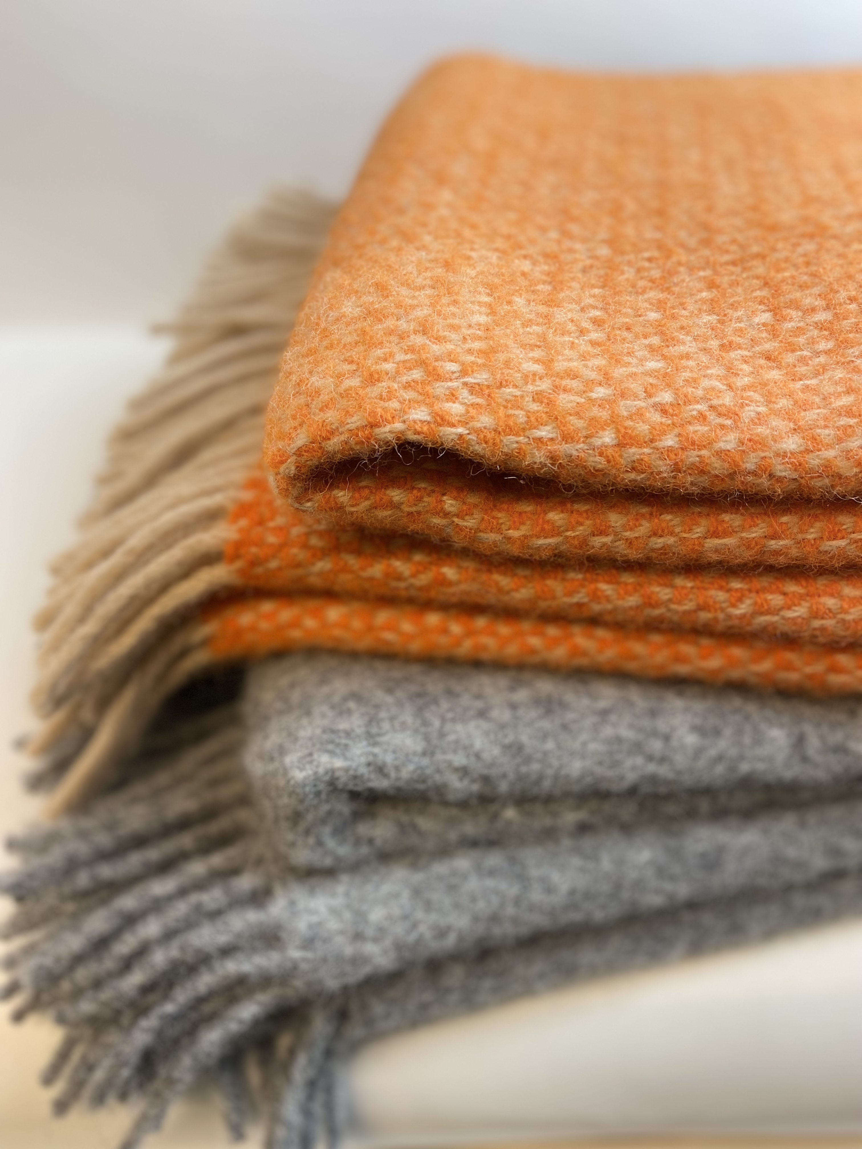 D&T Design Blanket Wool Punto Orange/Beige FB 3736