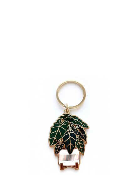 Alocasia Frydek Plant Keychain