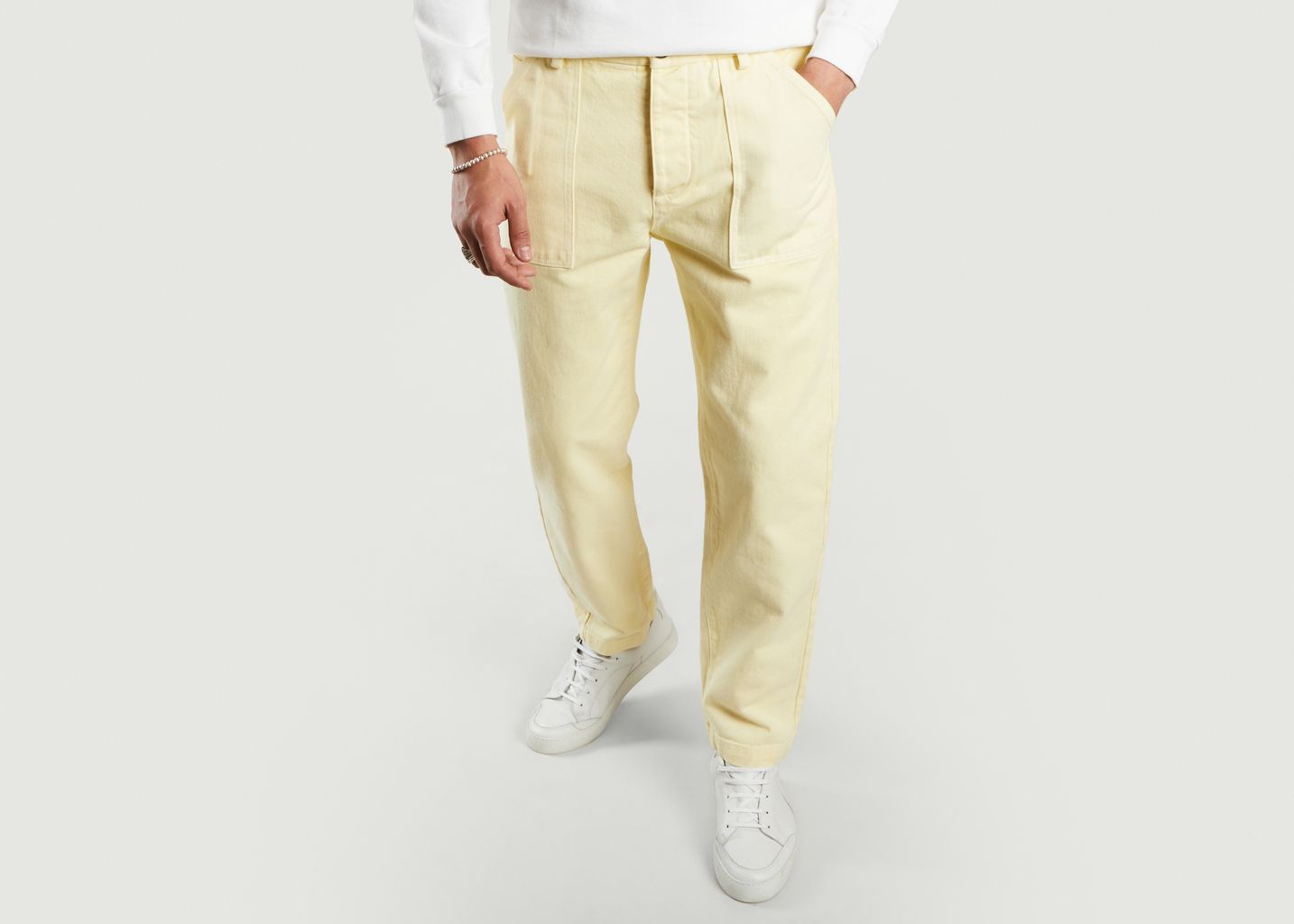 Cuisse de Grenouille Fitted Organic Cotton Chino Pants With Pockets