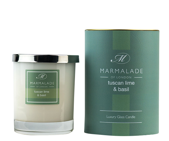 Marmalade of London Tuscan Lime & Basil Luxury Glass Candle