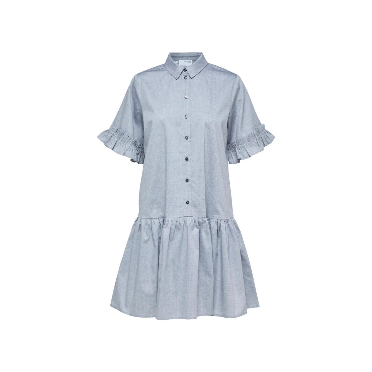 Selected Femme Short Sleeved Mini Dress Light Grey