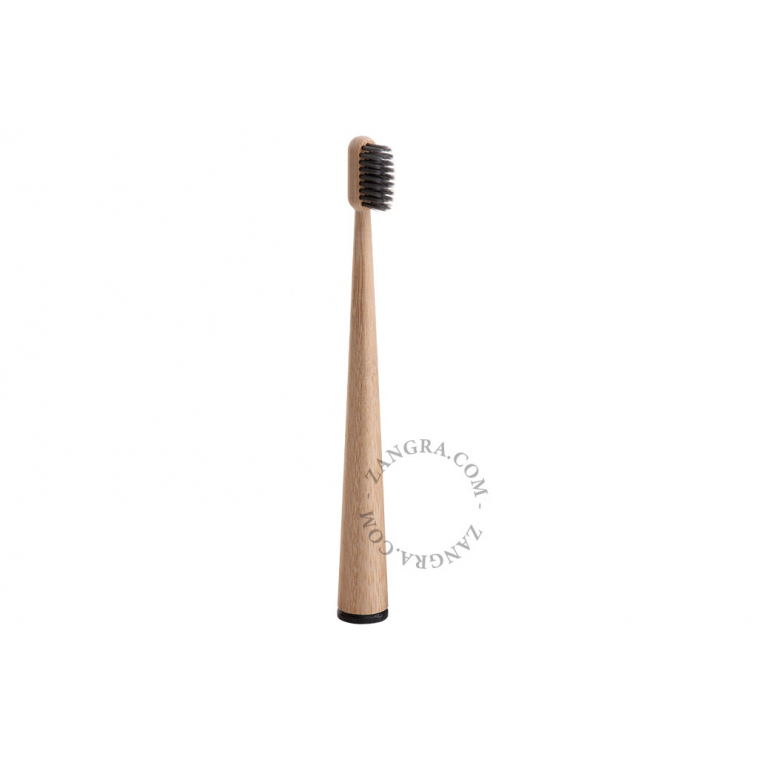 Zangra Self Standing Bamboo Toothbrush in Black Handle