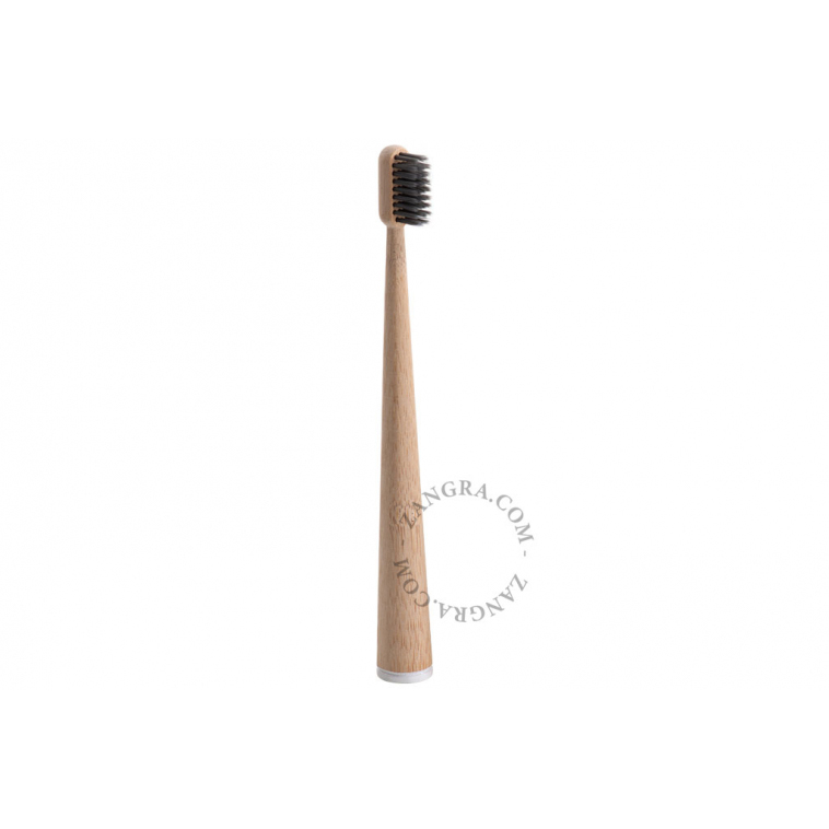 Zangra Self Standing Bamboo Toothbrush in White Handle