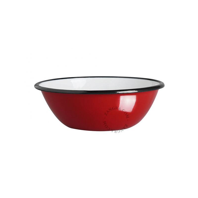 Zangra Large Red Enamel Bowl