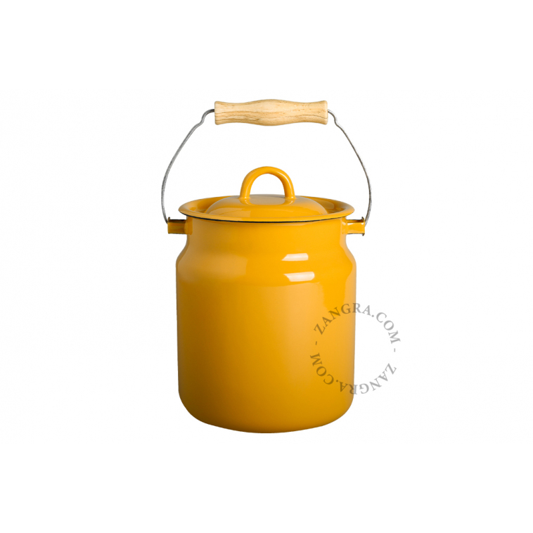 Zangra Enamel Table/Compost Bin in Mustard 3L