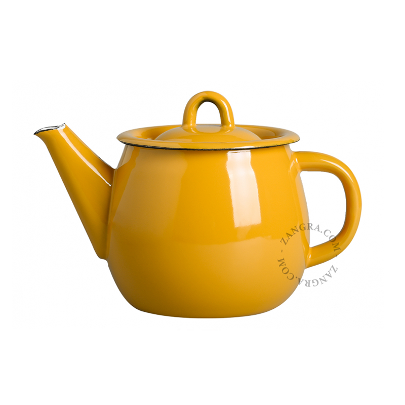 Zangra Enamel Teapot in Mustard 1L