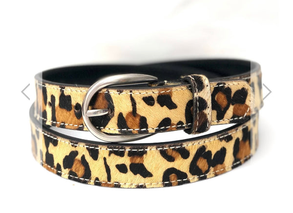 Leather - Leopard Print Belt