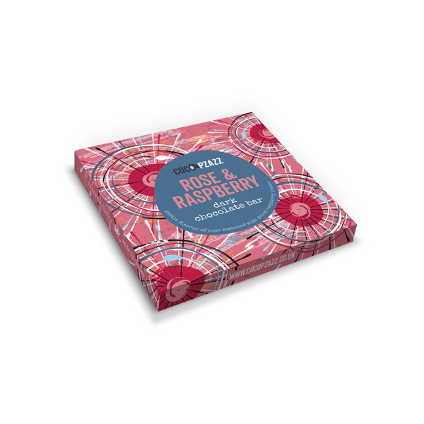 Rose & Raspberry Dark Chocolate Bar 80g