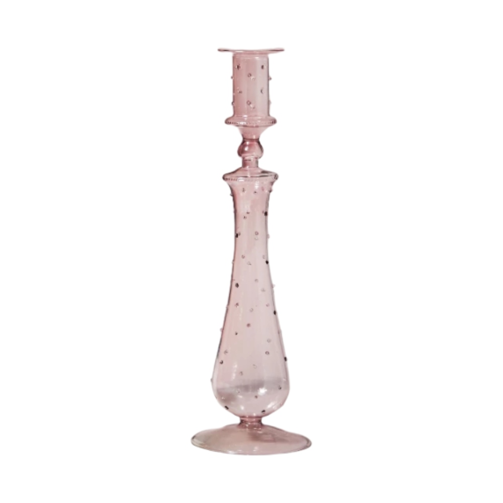 Pink Artist Borosilicate Glass Candle Holder