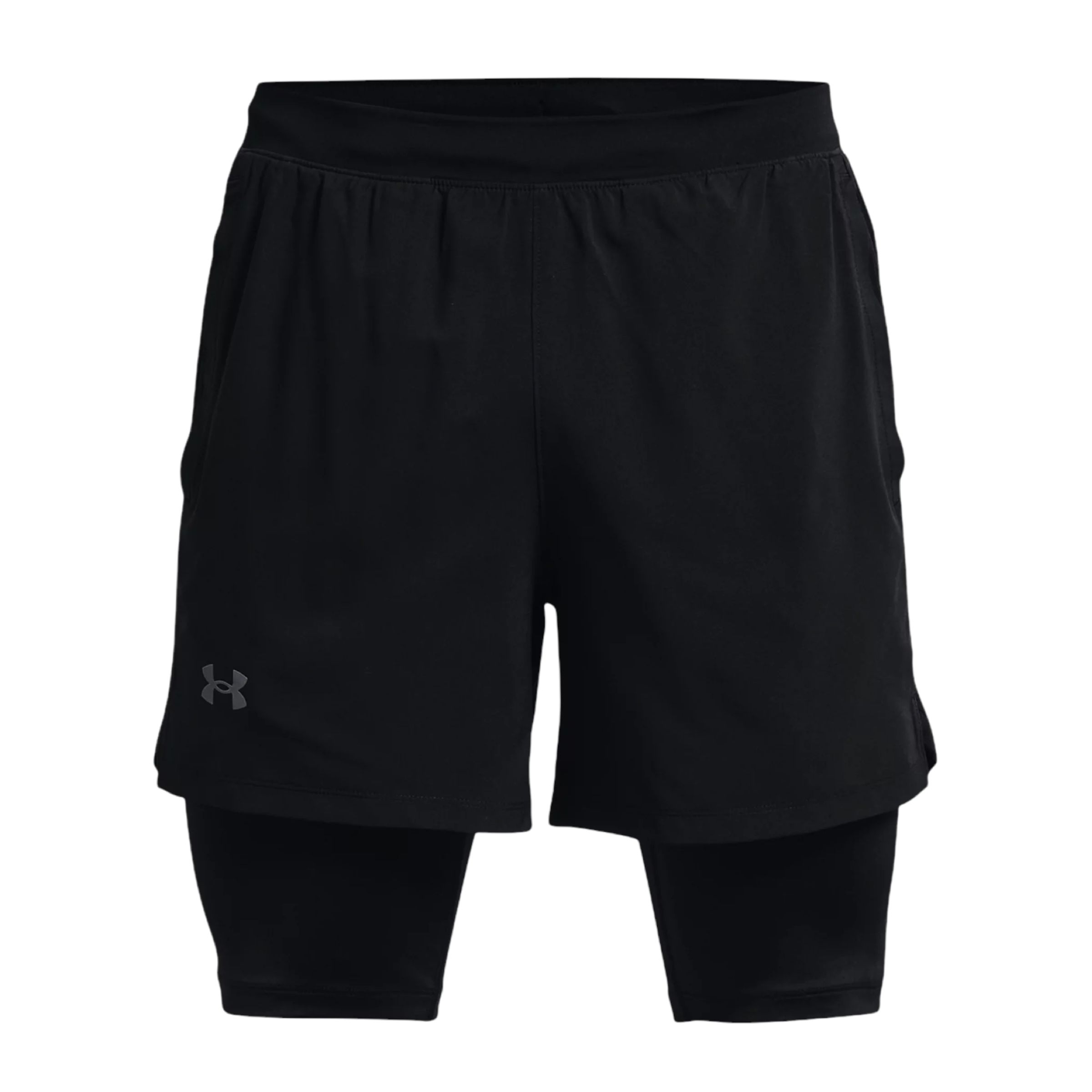 2-in-1 launch black / reflective men's shorts