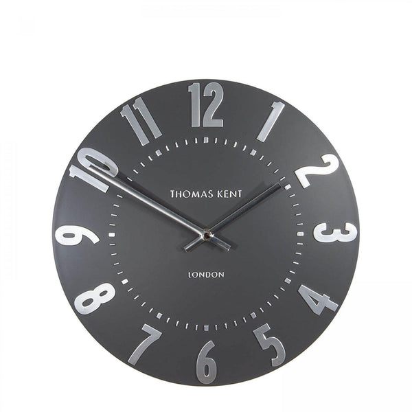 Distinctly Living 12" Mulberry Wall Clock Graphite Silver