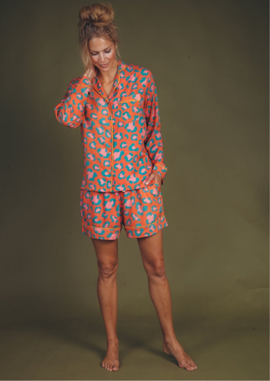 Coral Leopard Supersoft Summer Pyjamas