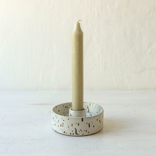 Speckled Ceramic Candle Holder - For Dinner Candles