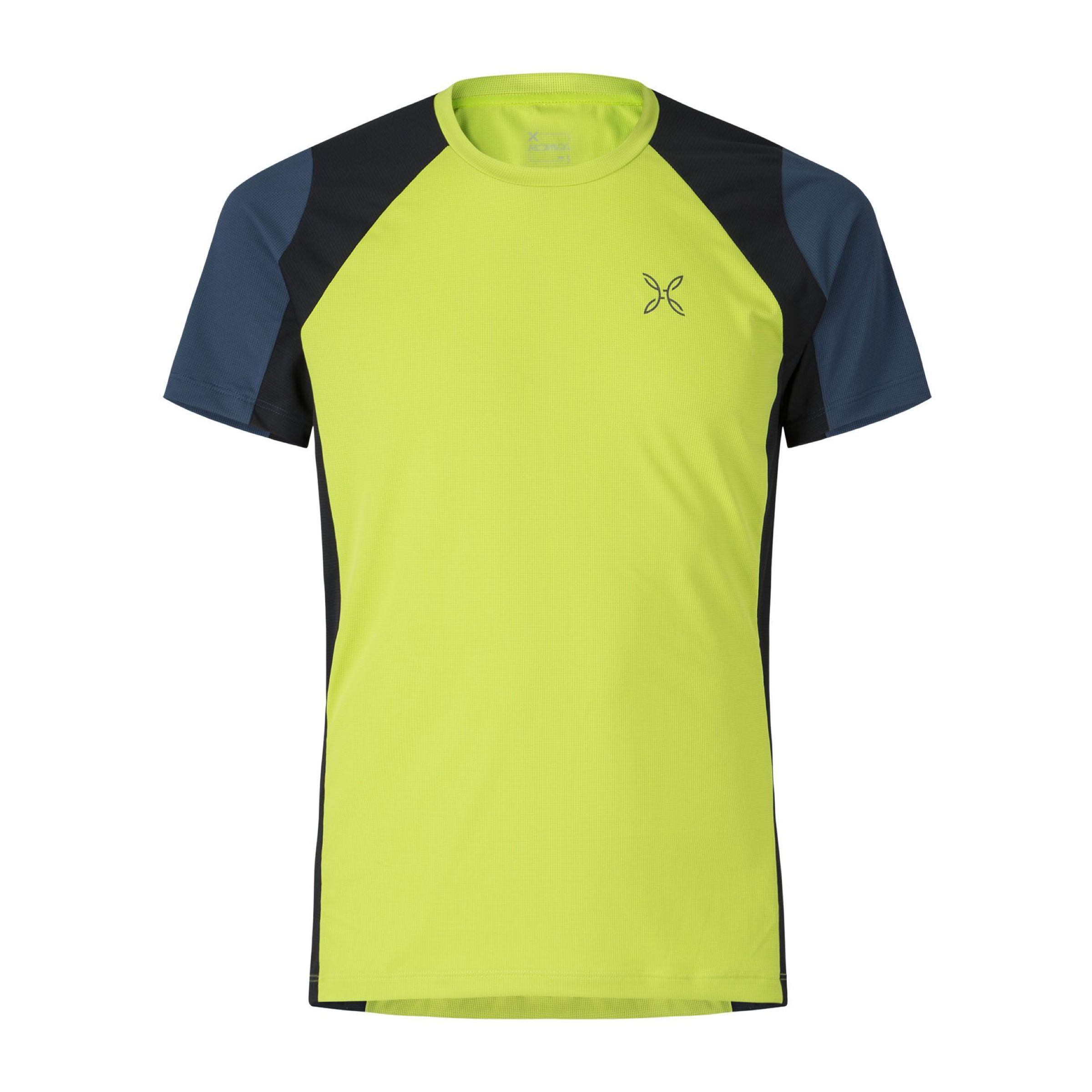 MONTURA T-Shirt Outdoor Choice Uomo Verde Lime/Blu Cenere