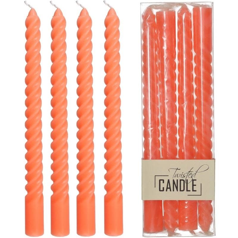 Twisted Candle of Was 8x3x26cm 4 Pack Div. Colors