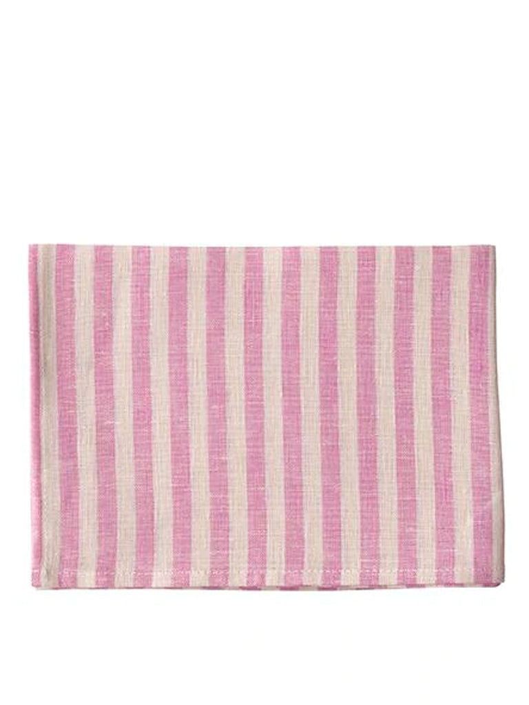 Michelle Tea Towel In Pink & Natural