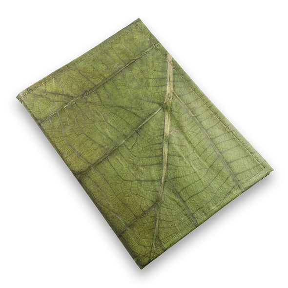 A5 Refillable Leaf Leather Journal - Green