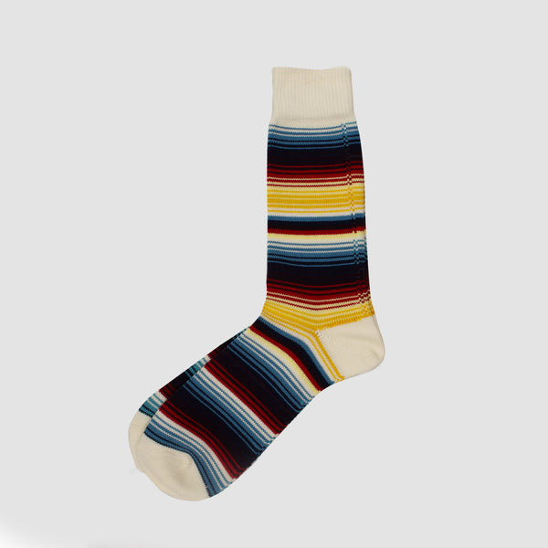 Sarape Stripe Crew Sock - Off White