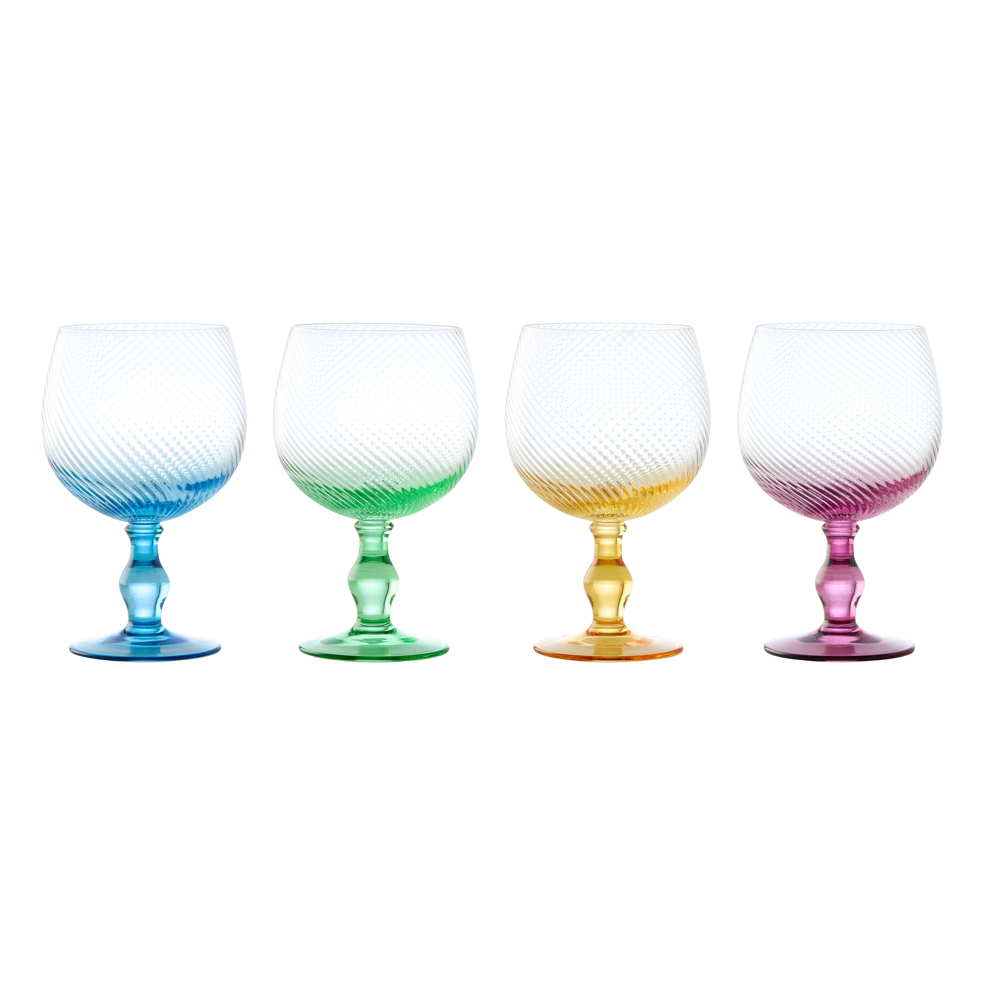 Swirl Multicoloured Gin Glasses - Set of 4