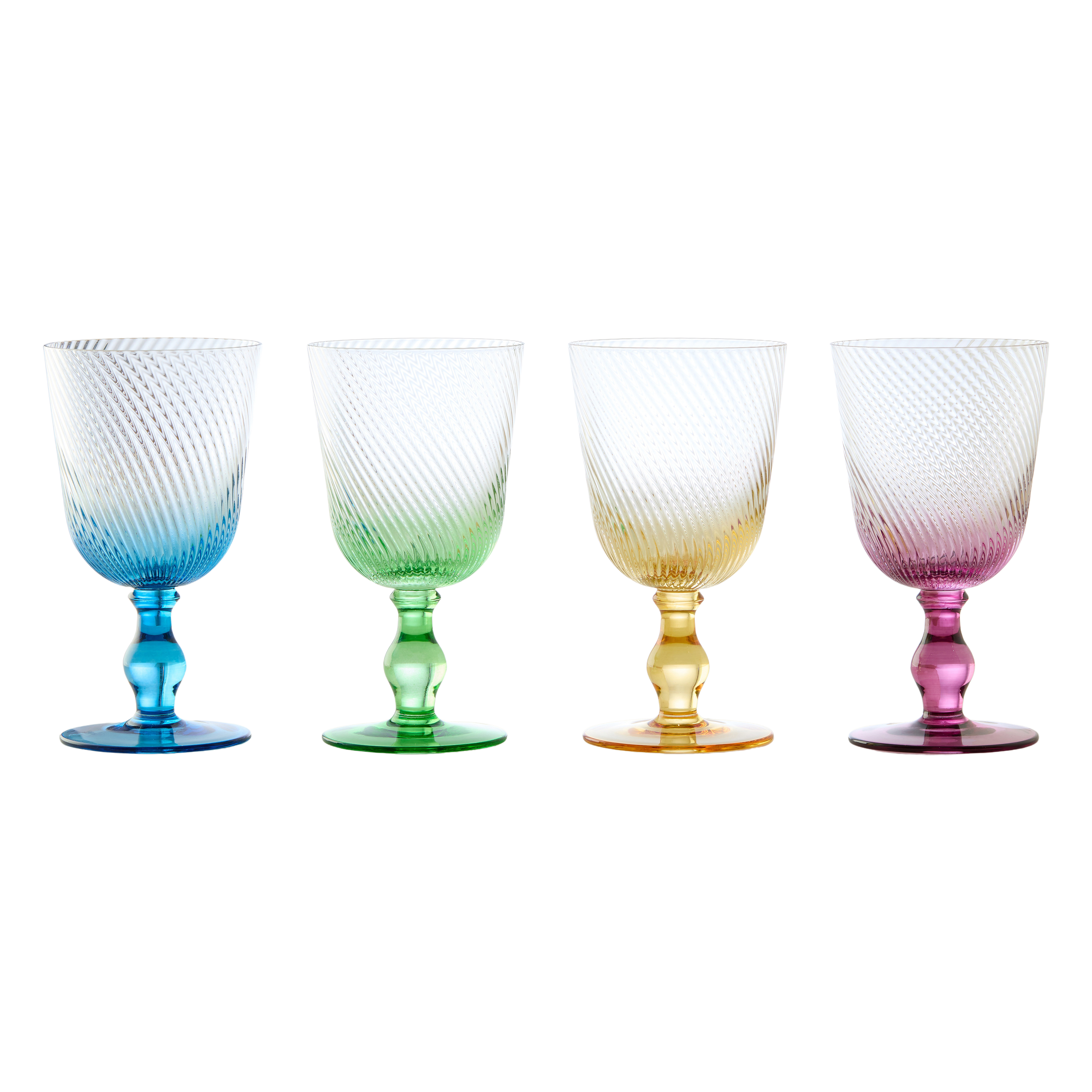 Swirl Multicoloured Wine Glasses - Set of 4