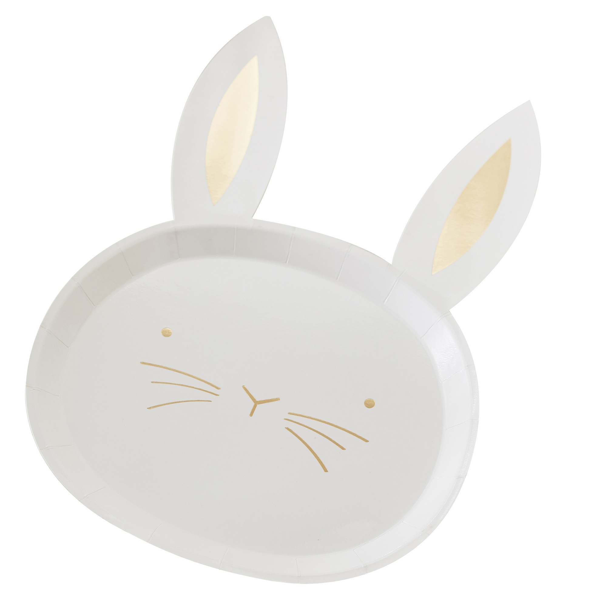 Ginger Ray Gold Foiled Easter Bunny Paper Plates