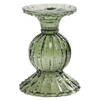 Or & Wonder Collection Green Glass Candle Holder