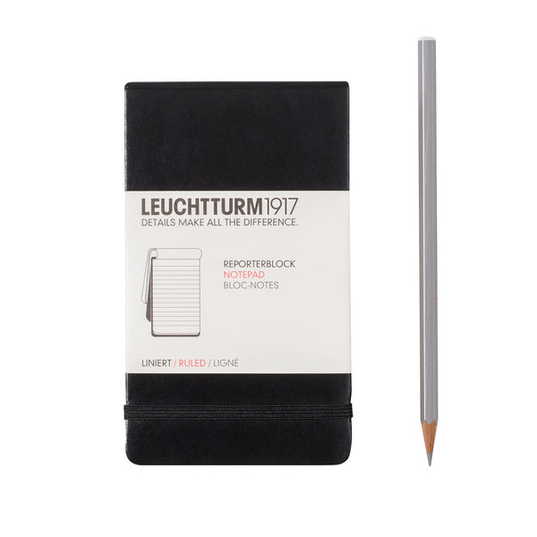 A6 Black Reporter Notepad - Ruled