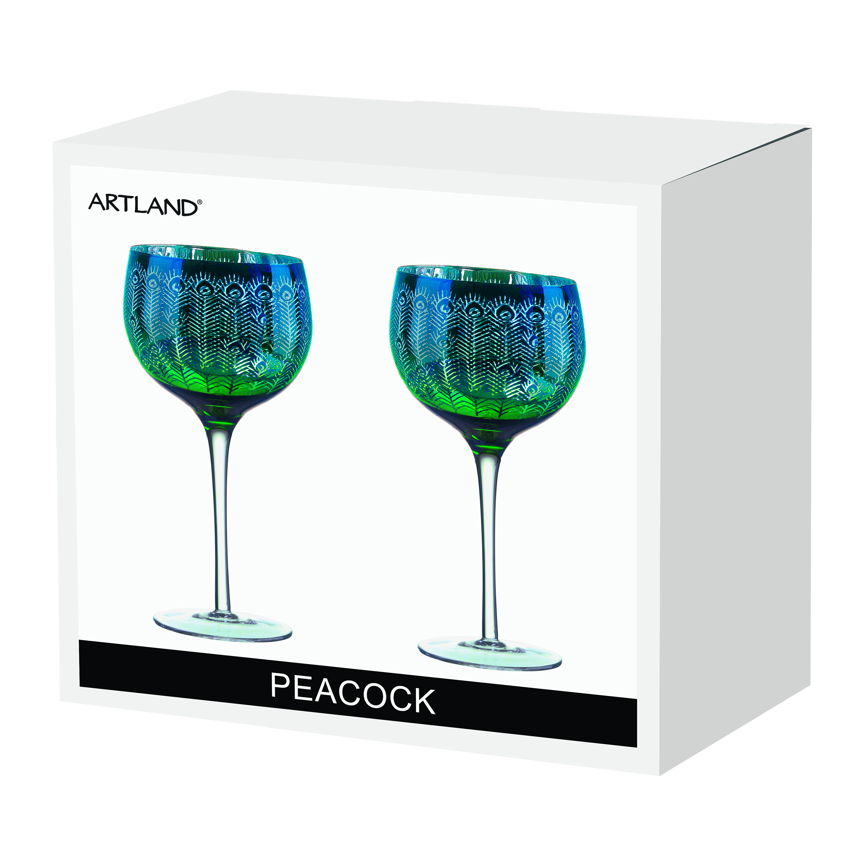 Artland Set da 2 Peacock Bicchieri per Vino 
